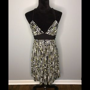 JFW geometric V-neckline Halter, Sun Dress